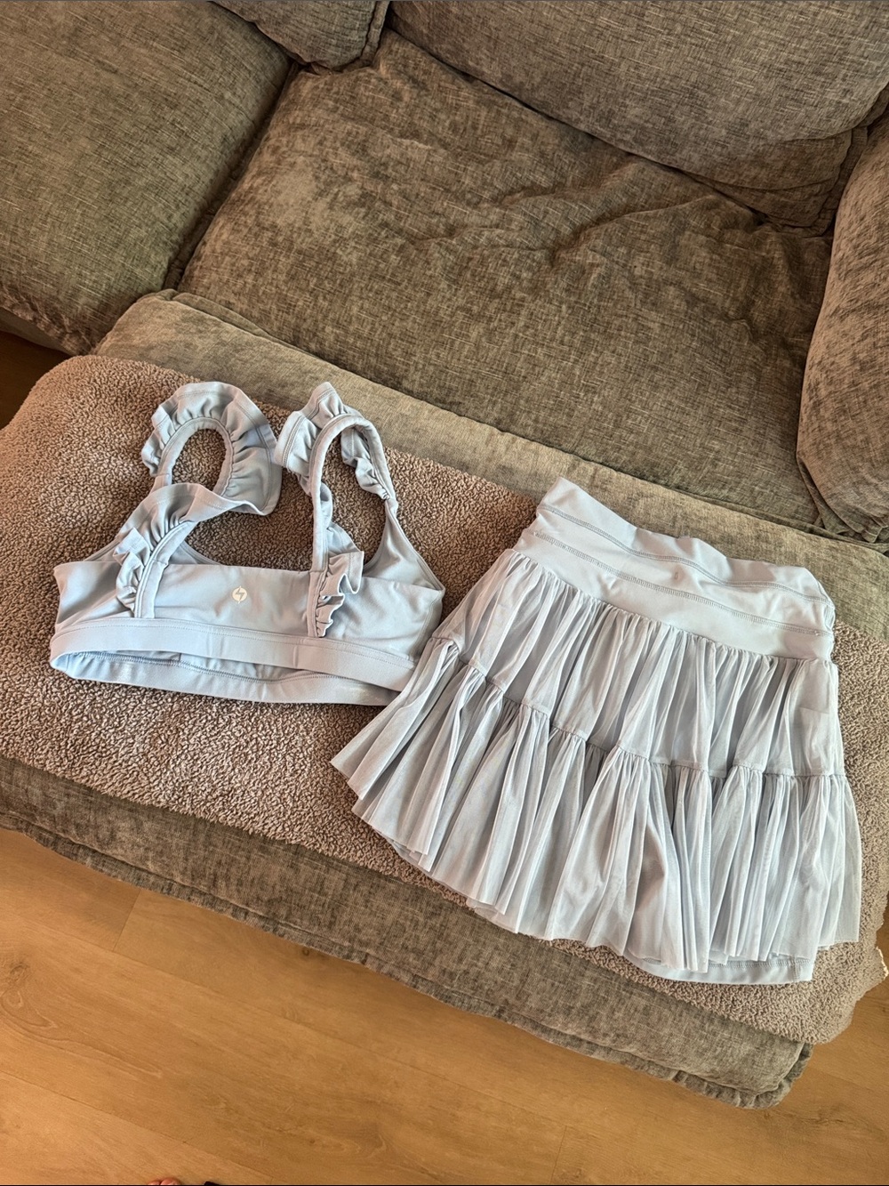 POPFLEX Light Blue Active Set with Ruffle Skort - Picture 4 of 4